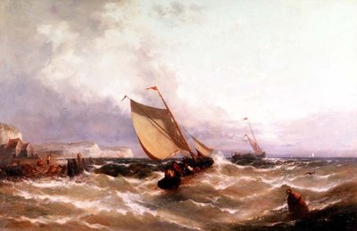 Barcos de Pesca en una Costa de Edwin Hayes
