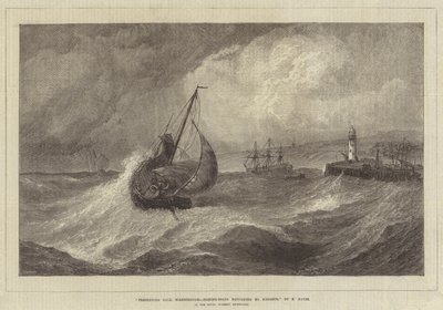 Viento fresco, Scarborough, barcos de pesca regresando al puerto, en la exposición de la Real Academia de Edwin Hayes
