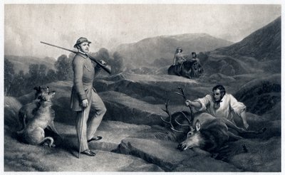 El príncipe Alberto cazando ciervos, mediados del siglo XIX de Edwin Landseer