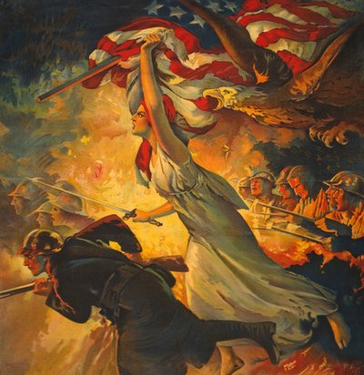 Detalle de ¡Sigue adelante! Compra bonos de libertad al máximo, publicado c.1918 de Edwin Howland Blashfield