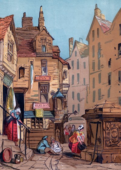La casa de John Knox, Edimburgo, siglo XIX de Edwin Jewitt