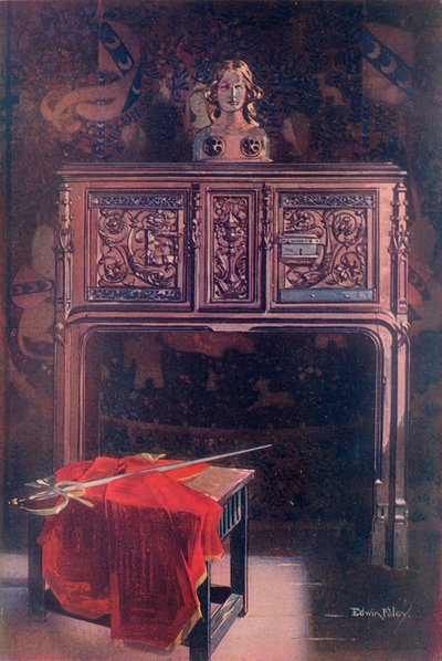 Aparador de roble tallado--Luis XII de Edwin John Foley