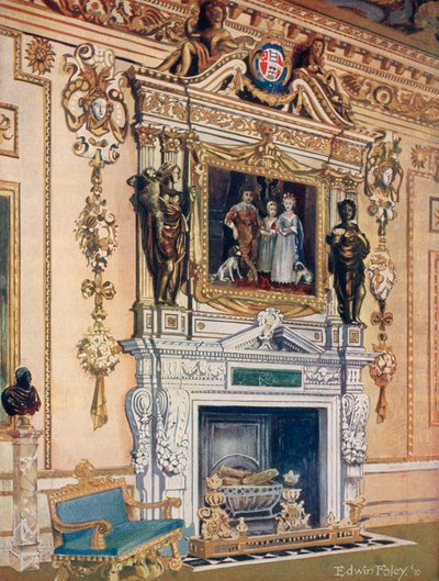 Chimenea en la Sala de Doble Cubo, Wilton House de Edwin John Foley