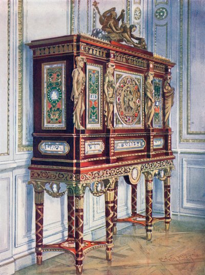 Gabinete de joyas de la Reina María Antonieta: De caoba, dorado, incrustado, tallado y con placas pintadas de Edwin John Foley