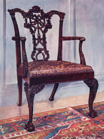 Silla de caoba--Estilo de Chippendale de Edwin John Foley
