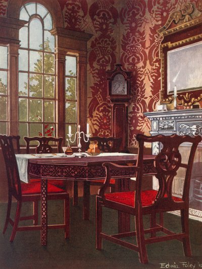 Mesas de Comedor Divisibles de Caoba--Sillas de Respaldo de Listón para Comedor de Edwin John Foley