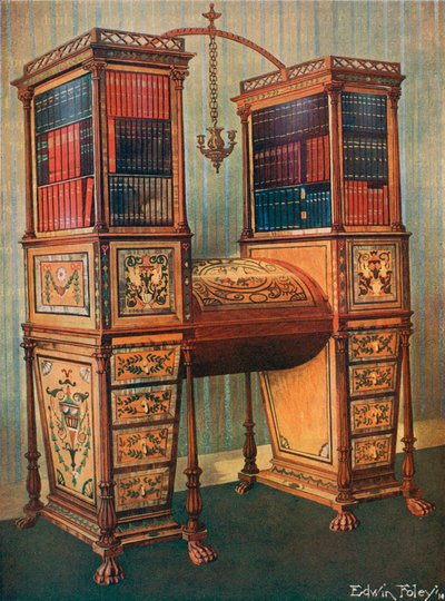 El secretaire doble y gabinete de las hermanas--Sheraton, circa 1800 de Edwin John Foley