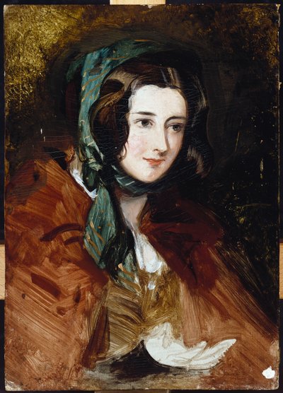 Un Estudio de Retrato de Lady Harriet Hamilton de Edwin Landseer