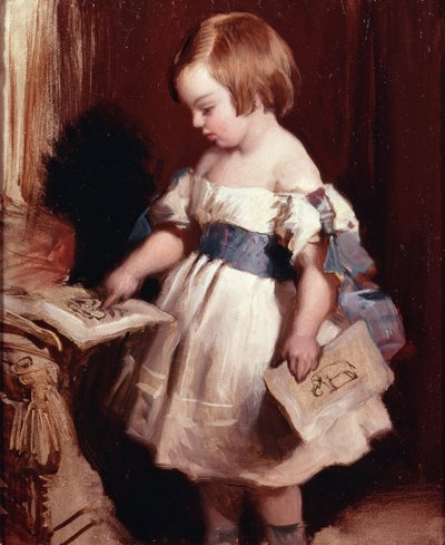 Niño con un dibujo de Edwin Landseer