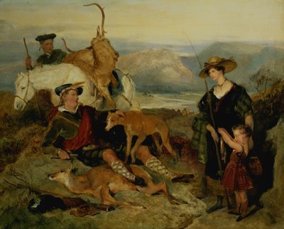 Caza de Ciervos en las Tierras Altas, mostrando a la Duquesa de Bedford, el Duque de Gordon y Lord Alexander Russell de Edwin Landseer