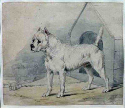 Perro fuera de una perrera de Edwin Landseer