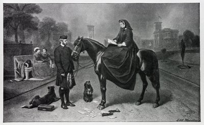 La Reina Victoria en Osborne, después de la pintura de 1865 de Edwin Landseer