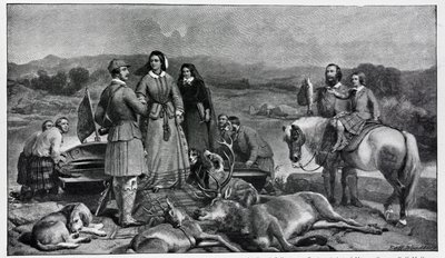 La reina Victoria desembarcando en Loch Muick de Edwin Landseer