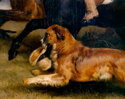 Perro que corre (detalle de 369433) (óleo sobre tabla) de Edwin Landseer