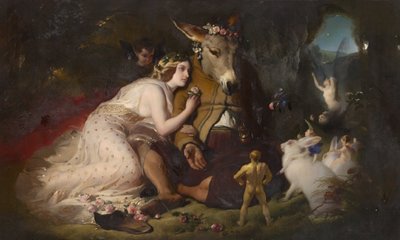 Escena de Sueño de una noche de verano. Titania y Bottom de Edwin Landseer