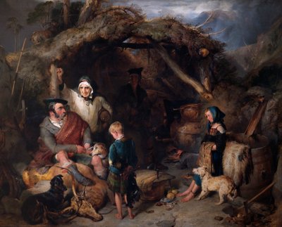 The Illicit Highland Whisky Still, c.1829 (óleo sobre tabla) de Edwin Landseer