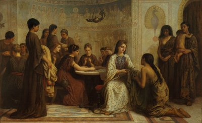 Una reunión de Dorcas en el siglo VI de Edwin Long