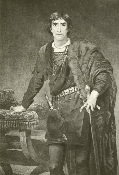 El Sr. Henry Irving como Hamlet (grabado) de Edwin Longsden Long