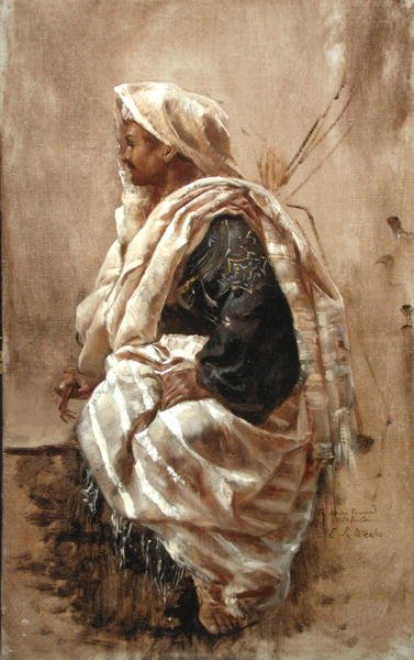 Un árabe sentado de Edwin Lord Weeks