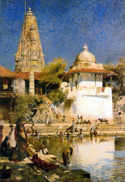 Tanque Banganga y Templo Walkeshwar en Bombay de Edwin Lord Weeks