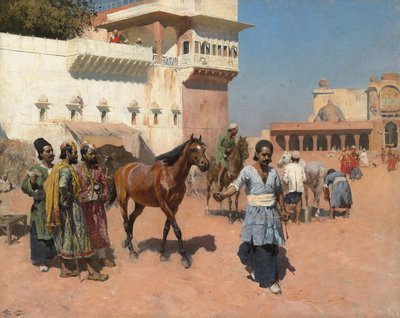 Comerciante de Caballos Persa, Bombay, 1880s de Edwin Lord Weeks