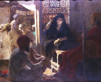Seleccionando Tela en el Bazar de Edwin Lord Weeks