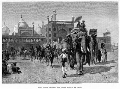 Shah Jehan saliendo de la Gran Mezquita en Delhi, siglo XIX de Edwin Lord Weeks