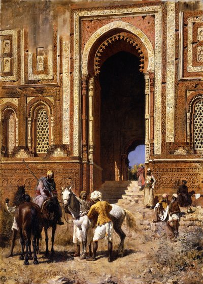 La puerta de Alah-ou-din, Viejo Delhi, finales del siglo XIX de Edwin Lord Weeks