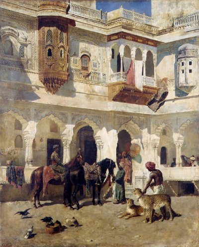 El rajá comenzando una cacería, c.1885 de Edwin Lord Weeks
