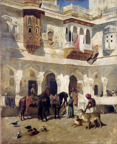 El Rajá Comenzando una Caza, ca. 1885 de Edwin Lord Weeks