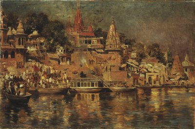 Vista de los ghats en Benarés, 1873 de Edwin Lord Weeks