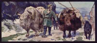 Un Tren de Yak Tibetano de Edwin Noble