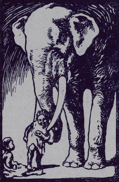 Elefante y niño de Edwin Noble
