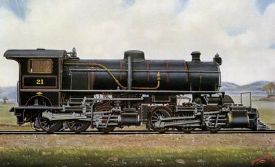 Locomotora de vapor nº 21. Entre los mongoles: Servicio de mazos en las montañas de Khingan, ferrocarril Pekín - Kalgang de Edwin Thomas Rudd