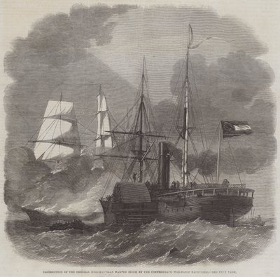Destrucción del mercante federal Harvey Birch por el buque de guerra confederado Nashville de Edwin Weedon