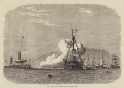 Pruebas de disparo contra el HMS Glatton en Portland Roads de Edwin Weedon