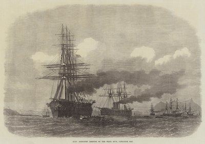 HMS Agincourt encallado en la Roca Pearl, Bahía de Gibraltar de Edwin Weedon