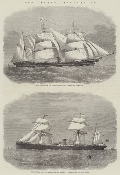 Nuevos barcos de vapor de tornillo de Edwin Weedon
