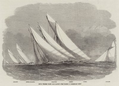 Competencia del Royal Thames Yacht Club, los yates en Northfleet Hope de Edwin Weedon