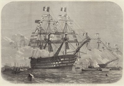 Las fiestas de Cherburgo, Su Majestad visitando al Emperador y la Emperatriz a bordo del Bretagne de Edwin Weedon