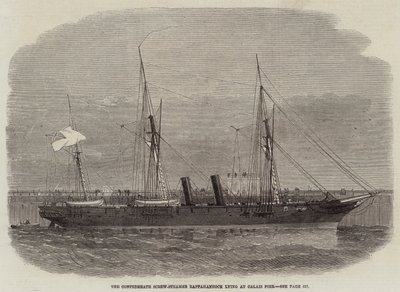 El vapor confederado Rappahannock en el muelle de Calais de Edwin Weedon