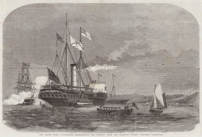El Gran Duque Constantino desembarcando de Osborne desde el yate de Su Majestad Osborne de Edwin Weedon