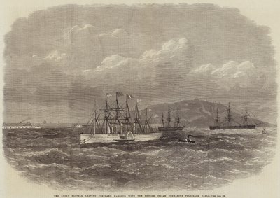 El Gran Eastern saliendo del Puerto de Portland con el Cable Submarino Británico-Indio de Edwin Weedon