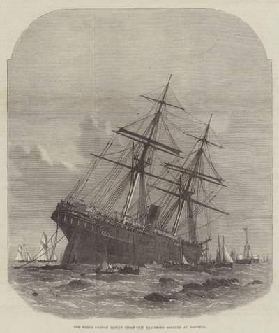 El vapor Baltimore de North German Lloyd encallado en Hastings de Edwin Weedon