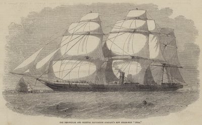 El nuevo barco de vapor Pera de la Compañía de Navegación Peninsular y Oriental de Edwin Weedon