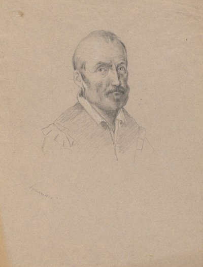 Retrato de un hombre, boceto para la firma del pacto en la cabina del Mayflower de Edwin White