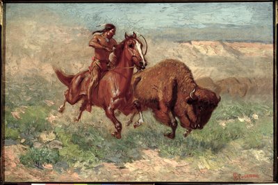 Un joven Arapaho (óleo sobre lienzo) de Edwin Willard Deming