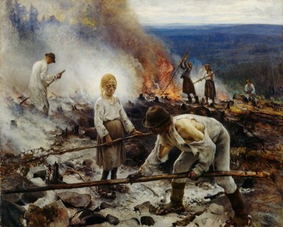Bajo el yugo quemando el matorral de Eero Järnefelt