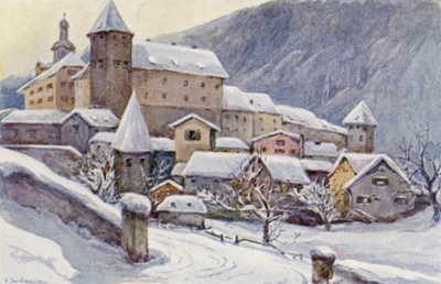 El Rin: Chur, Coire, Palacio Episcopal (litografía en color) de Effie Jardine