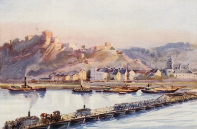 El Rin: Ehrenbreitstein, El puente de los barcos (litografía en color) de Effie Jardine